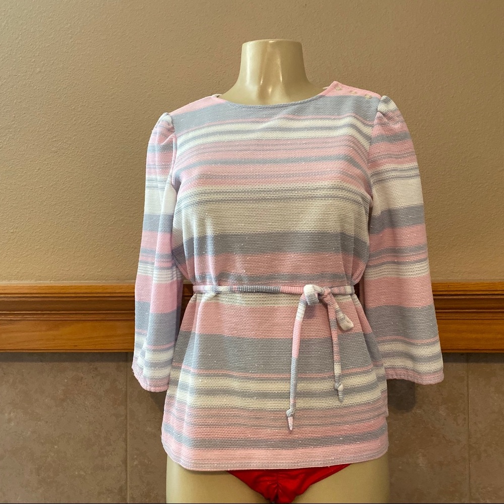 Stylecraft Vintage Long Sleeve Striped Blouse